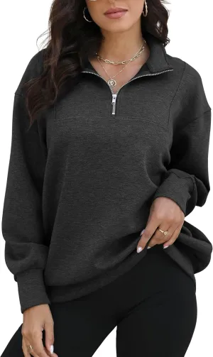 Womens Oversized Sweatshirts Zip Up Hoodie Loose Fit Pullover Sweaters Long Sleeve Tops for Women Fall Fashion 2024