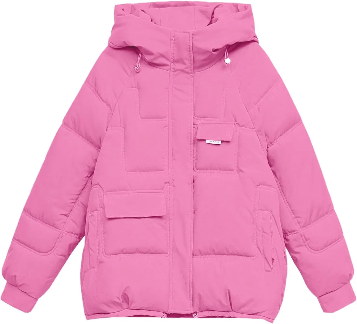 Women's Puffer Jacket Packable Quilted Light Down Jacket Oversized Short Bubble Coat Waterproof Jacket With Hood