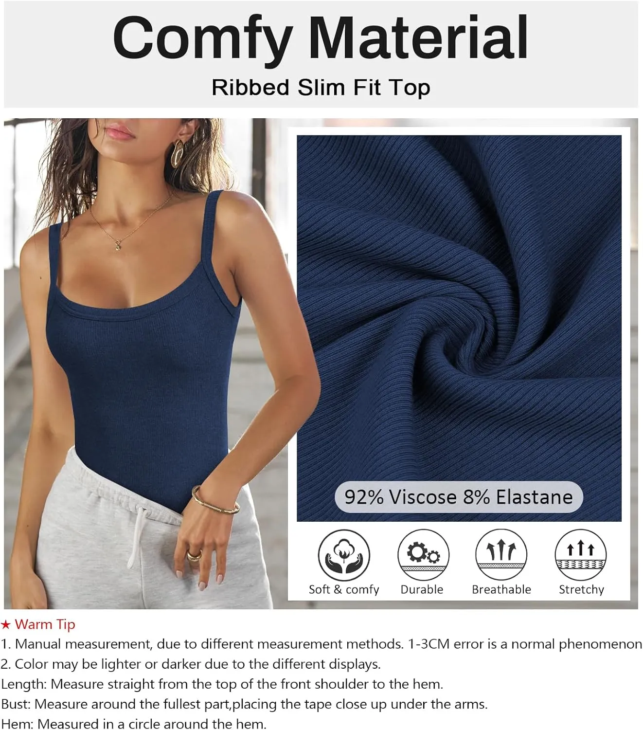 Womens Sexy Low Cut Tank Tops for Women Workout Spaghetti Strap Scoop Neck Ribbed Fitted Backless Basic Going Out Tops