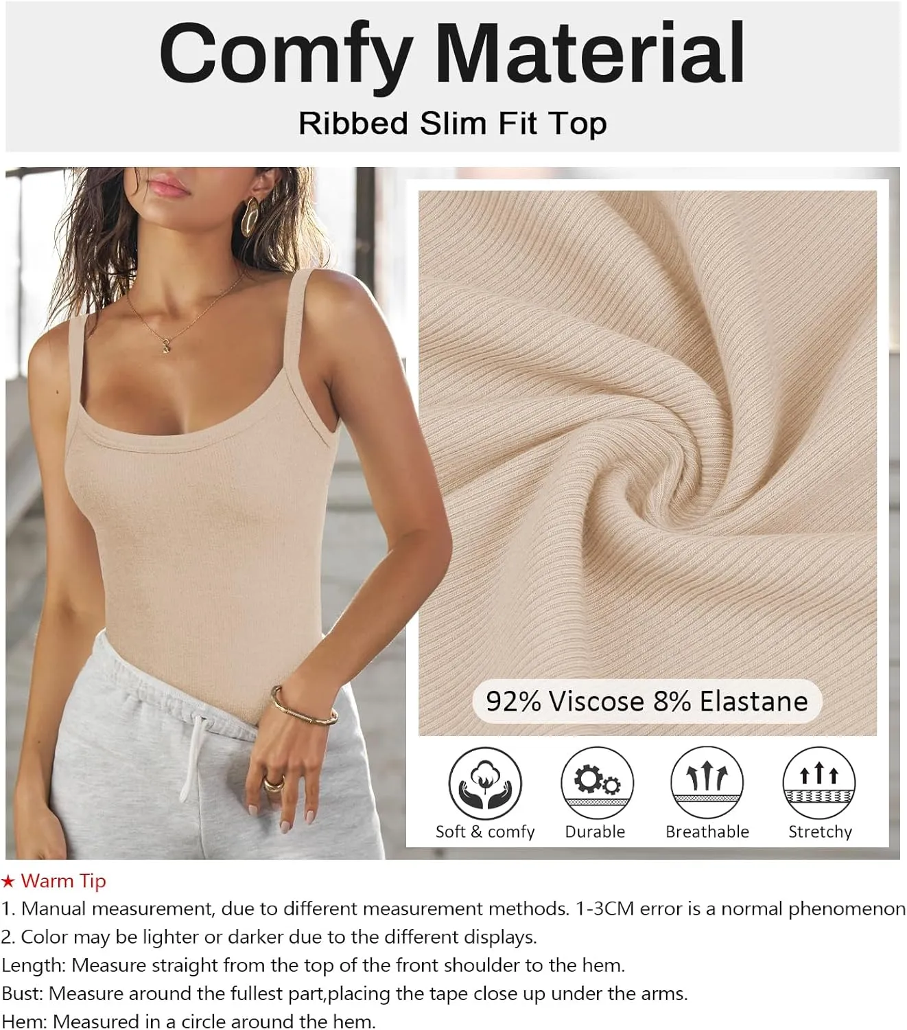 Womens Sexy Low Cut Tank Tops for Women Workout Spaghetti Strap Scoop Neck Ribbed Fitted Backless Basic Going Out Tops
