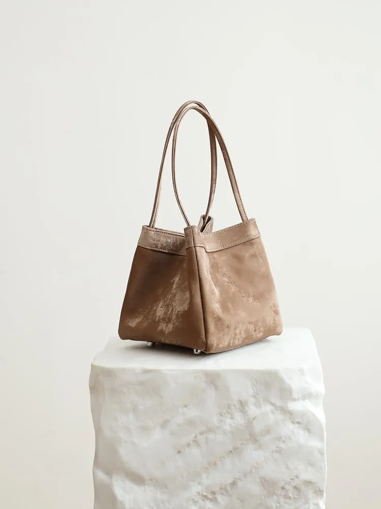 Women's Silk Bucket Box Bag Shoulder Crossbody Underarm Bag Versatile Handbag Hobo Chic Stylish Vintage Large Capacity
