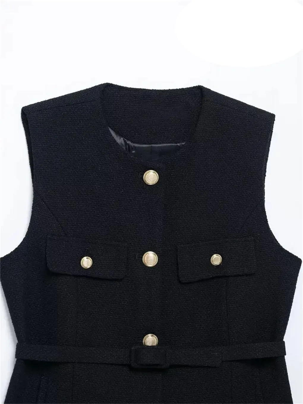 Women's Slim Fit Belted Vest