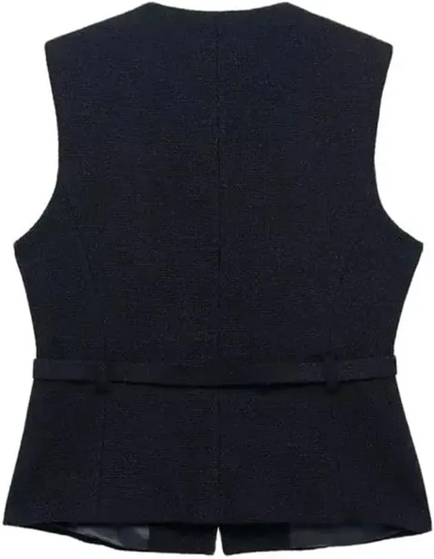 Women's Slim Fit Belted Vest