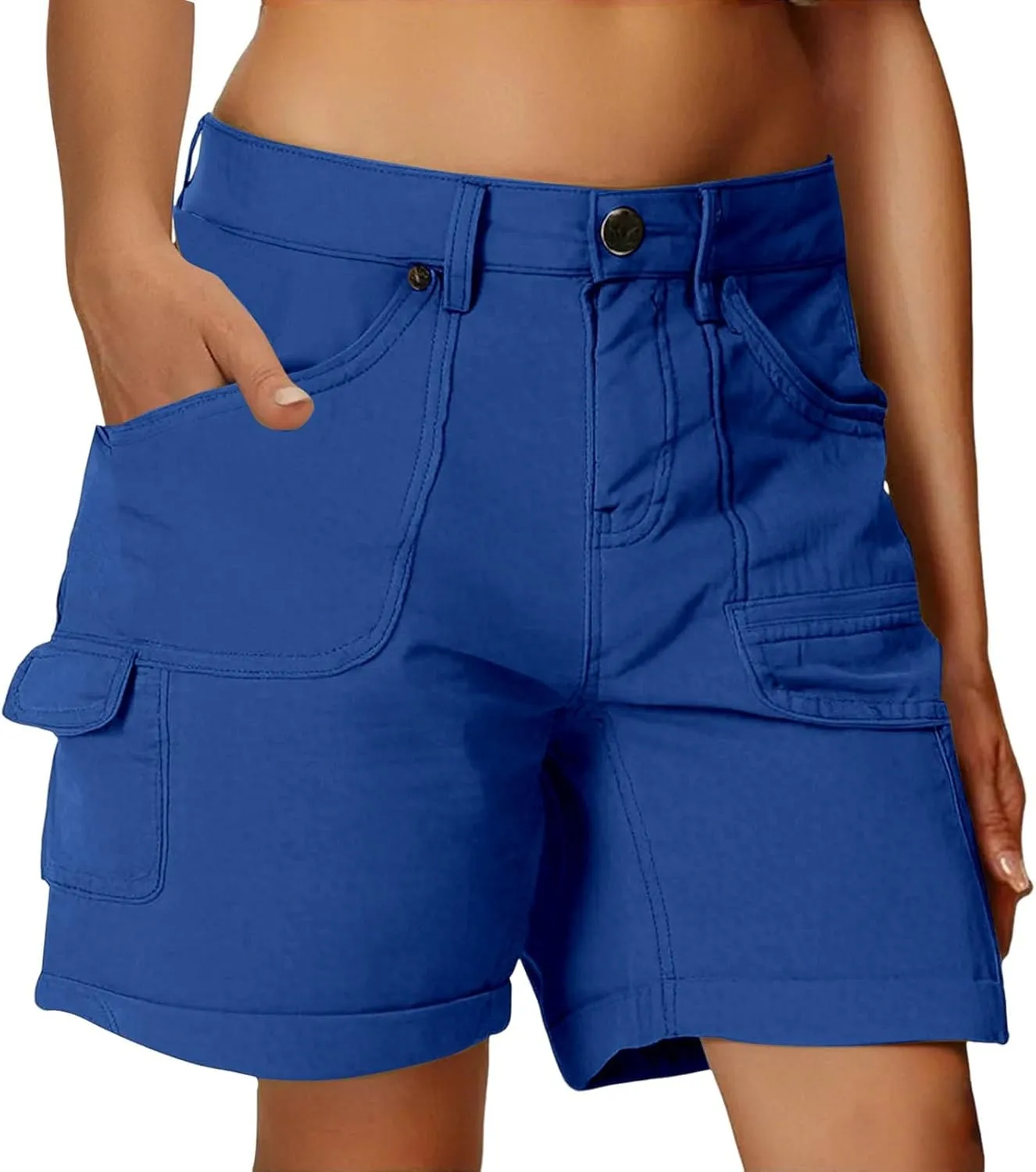 Womens Sports Shorts Button Down Cargo Pants with Pockets Athletic Shorts Summer Outfit