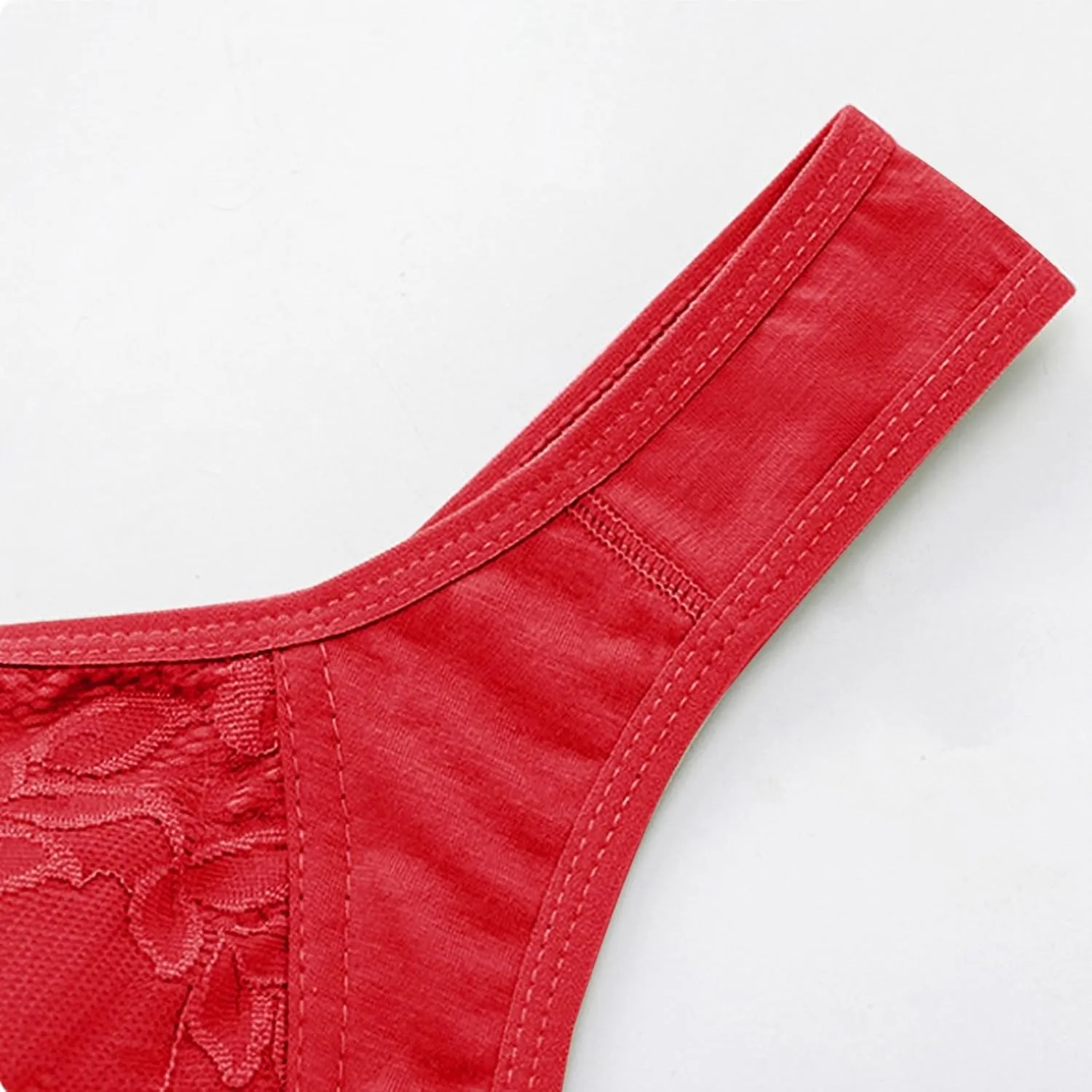 Women'S Sports Solid Color Lace Front Fastening Easy to Wear Bra without Steel Ring Comfortable Breathable Bra, Large