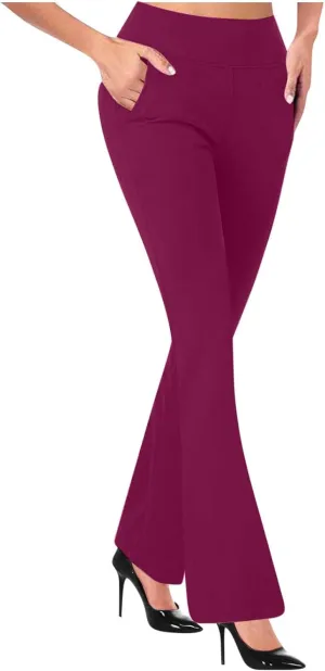 Womens Stretchy Bootcut Dress Pants High Waist Office Work Business Casual Slacks with Pockets 2025 Trendy Clothes