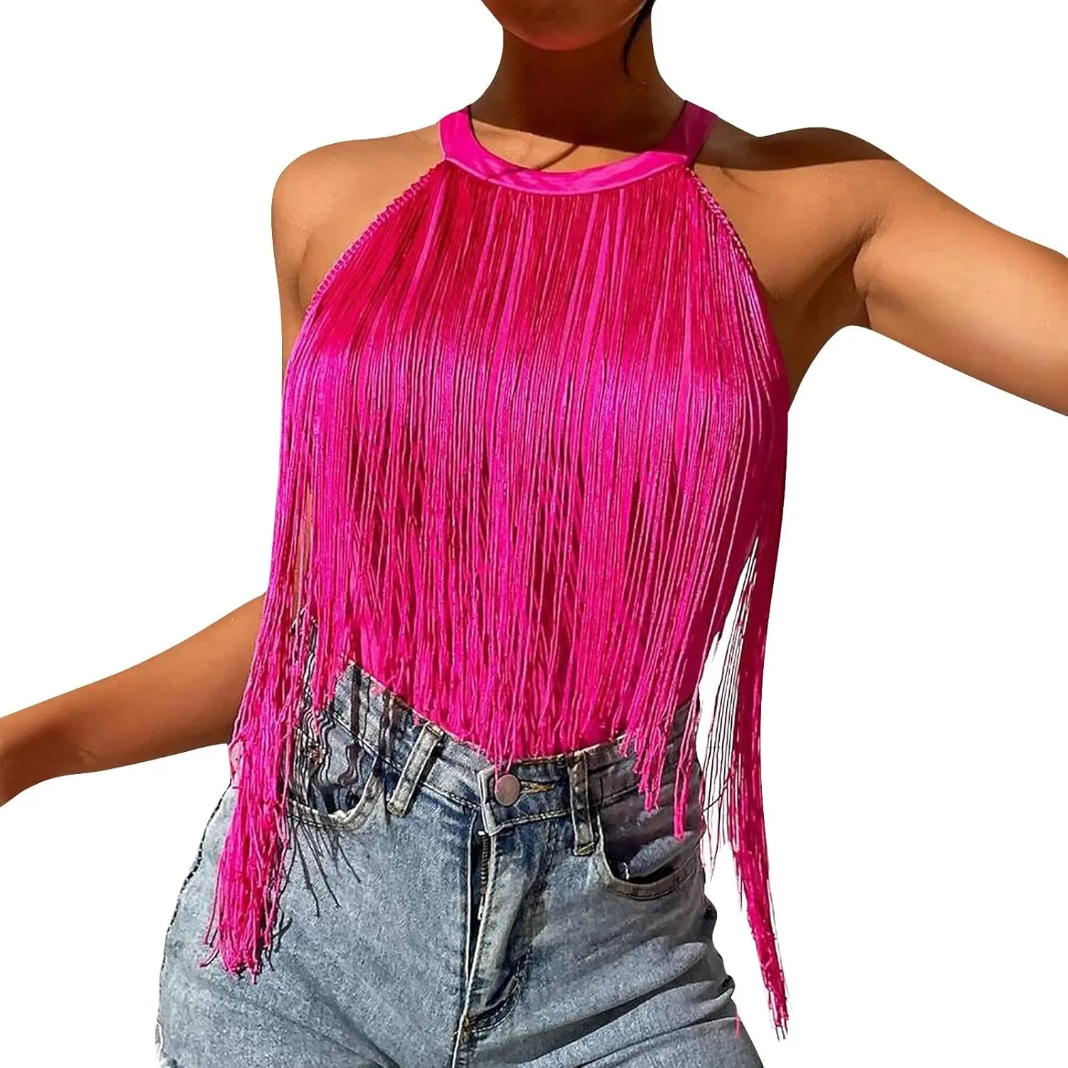 Womens Tank Tops Dressy Casual Sexy Halter Camisole Tops with Tessel Going Out Summer Outfits Sleeveless Fashion 2025