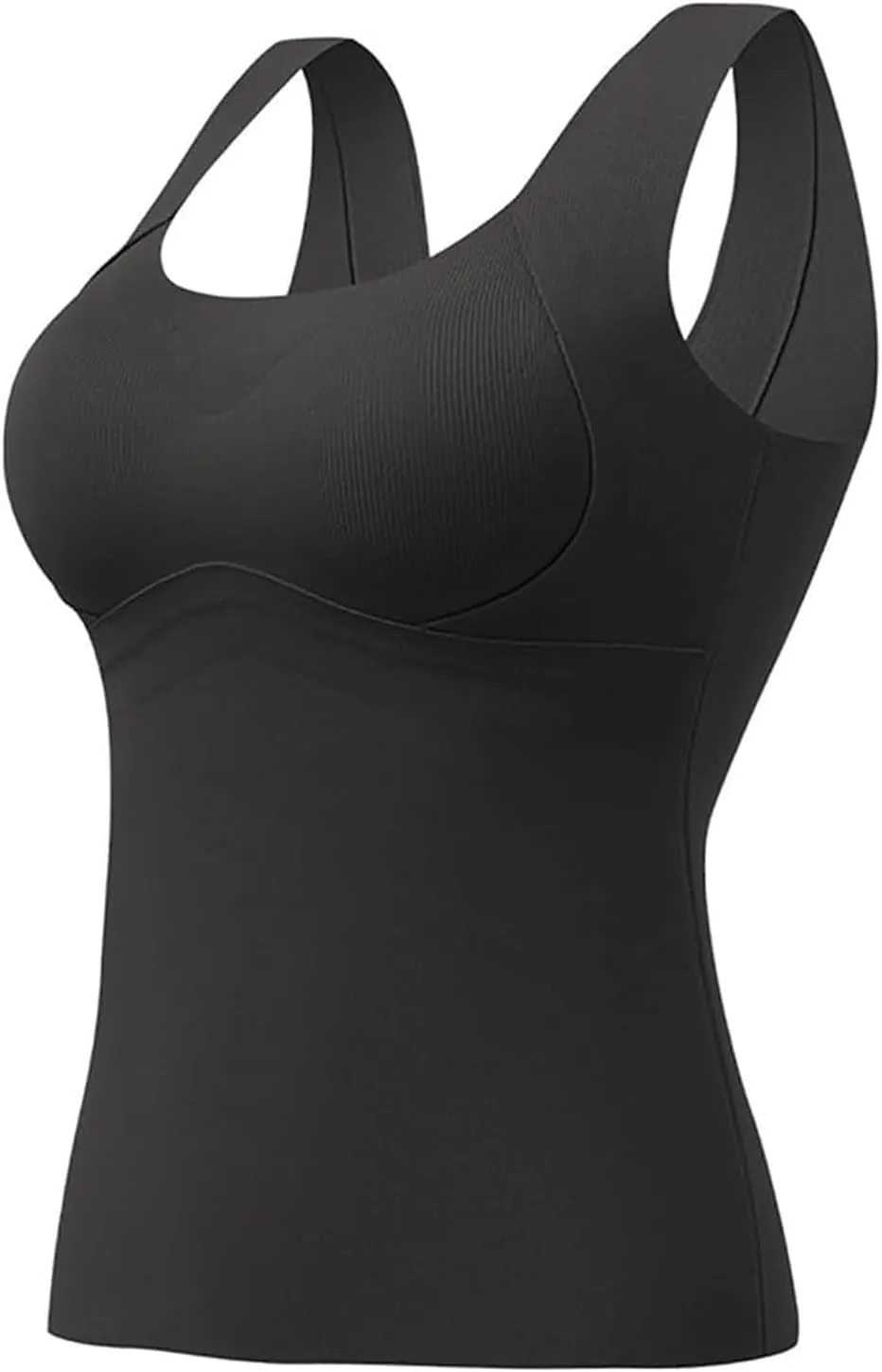 Womens Thermal Tank Tops with Built in Bra Warm Underwear High Stretch Sleeveless Cami Tank Top Camisoles Base Vest