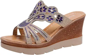 Womens Western Sandals Cut Out Arch Support Orthopedic Comfortable Sandal Vintage Boho Wedges Shoes