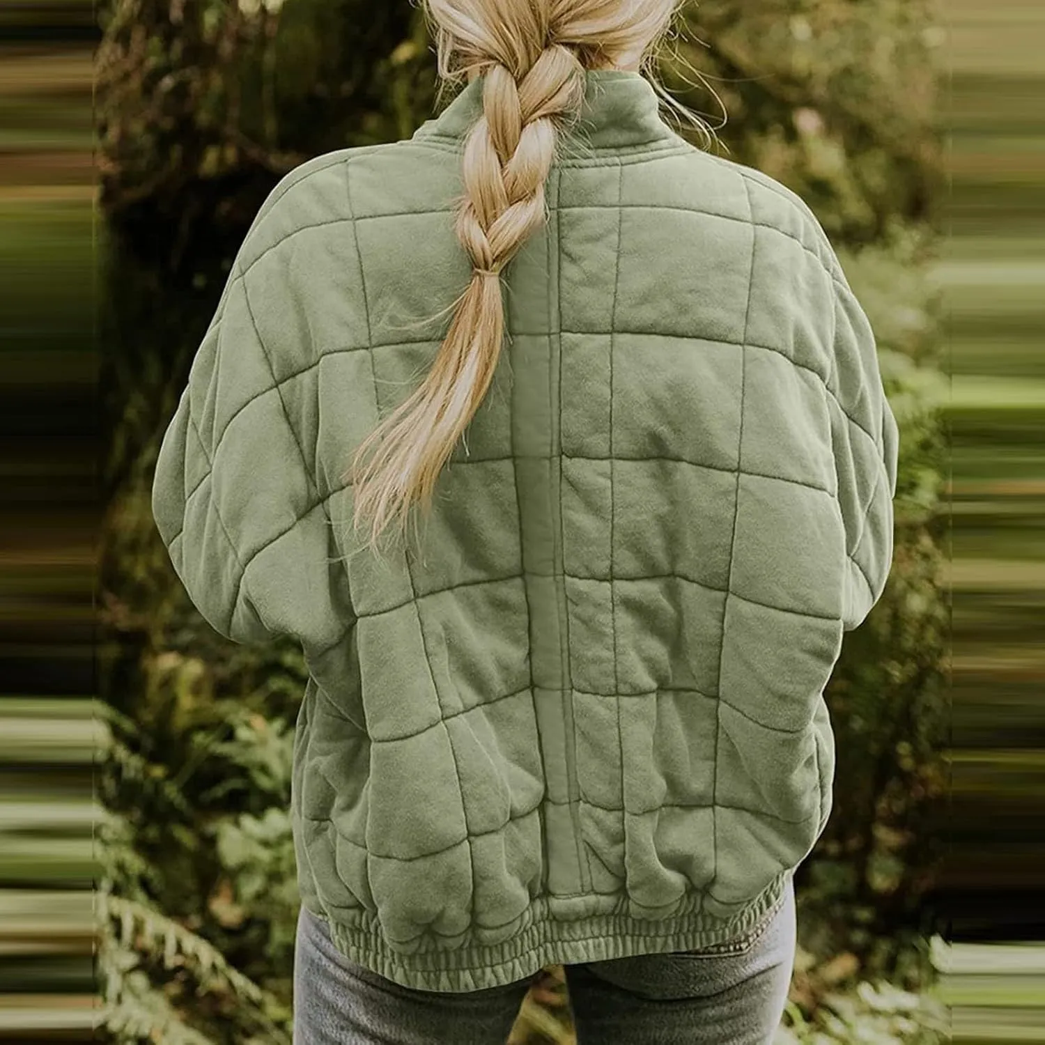 Womens Winter Jacket Stand-Collar Cotton Jacket Loose Pocket Cotton Jacket Warm Winter with 4 Pockets Long Coat