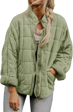 Womens Winter Jacket Stand-Collar Cotton Jacket Loose Pocket Cotton Jacket Warm Winter with 4 Pockets Long Coat
