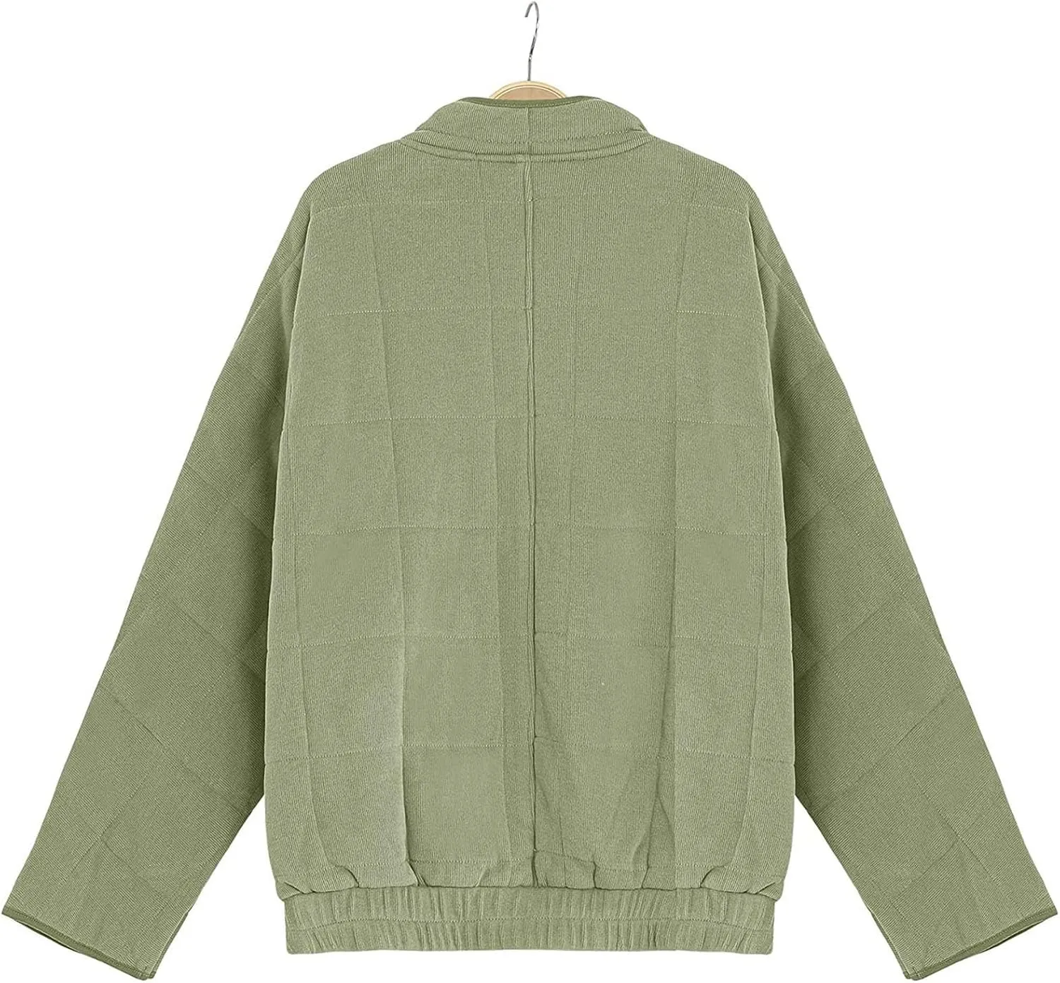 Womens Winter Jacket Stand-Collar Cotton Jacket Loose Pocket Cotton Jacket Warm Winter with 4 Pockets Long Coat
