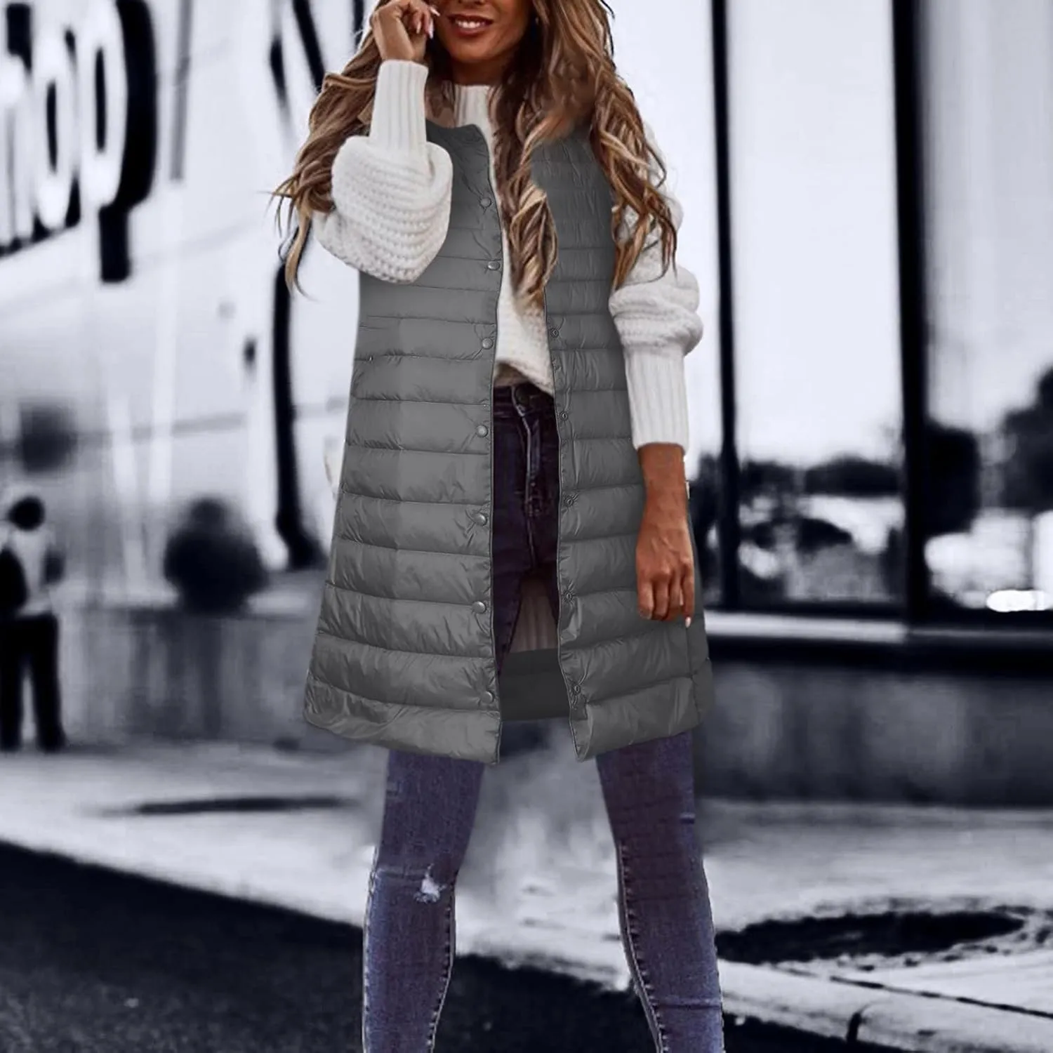 Women's Winter Vest Thin And Light Down Coat Casual Down Coat Slim Gilet Quilted Jacket Outdoor Winter plus Size Jackets