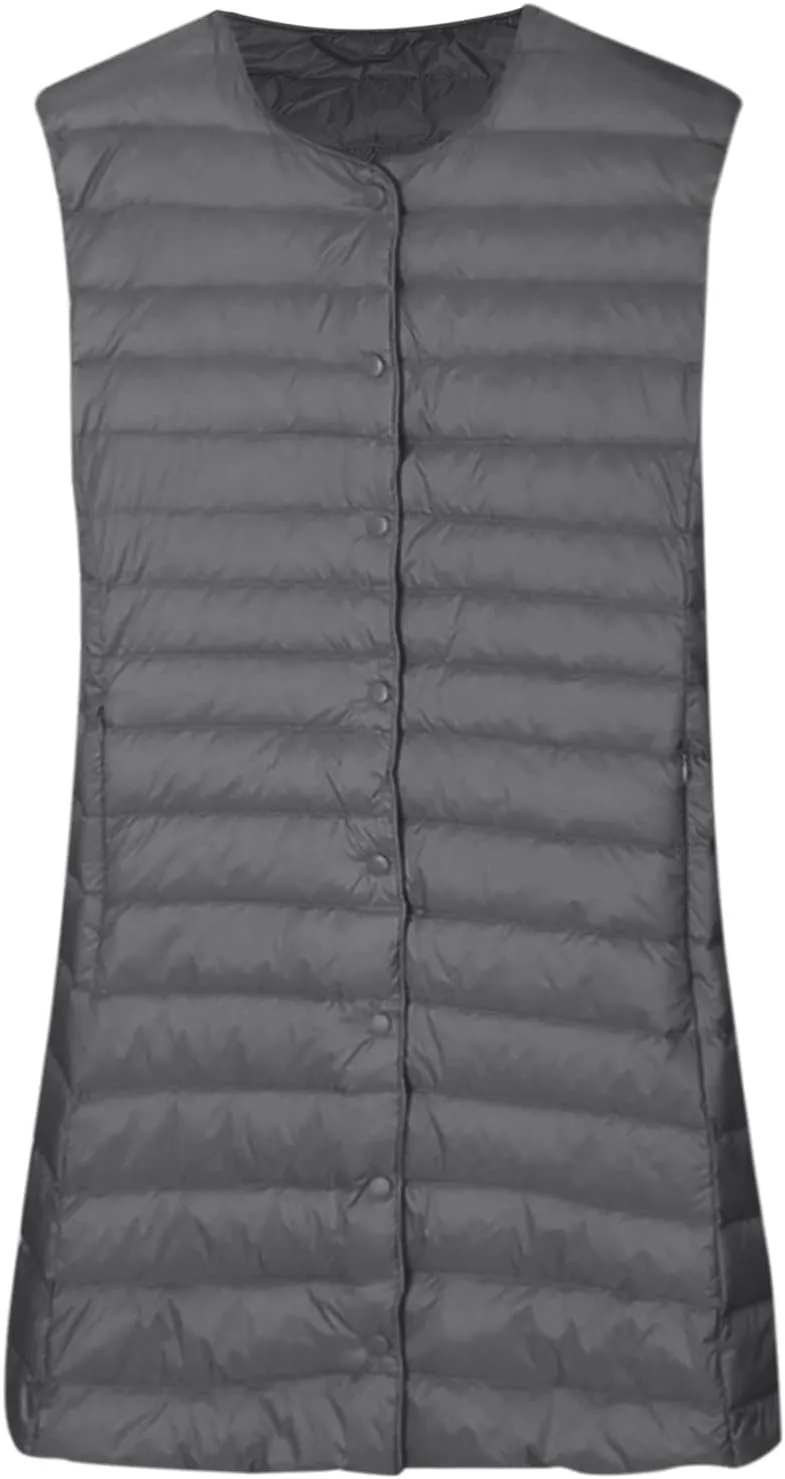 Women's Winter Vest Thin And Light Down Coat Casual Down Coat Slim Gilet Quilted Jacket Outdoor Winter plus Size Jackets