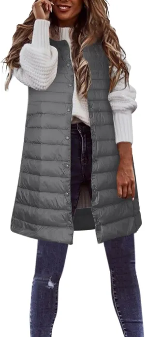 Women's Winter Vest Thin And Light Down Coat Casual Down Coat Slim Gilet Quilted Jacket Outdoor Winter plus Size Jackets