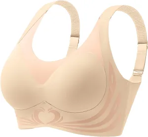 Womens Wireless Push Up Bra Seamless Super Gather Bra Anti Sagging Breasts Pushup Lifting Support Bras for Older Women
