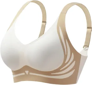 Womens Wireless Push Up Bra Seamless Super Gather Bra Anti Sagging Breasts Pushup Lifting Support Bras for Older Women