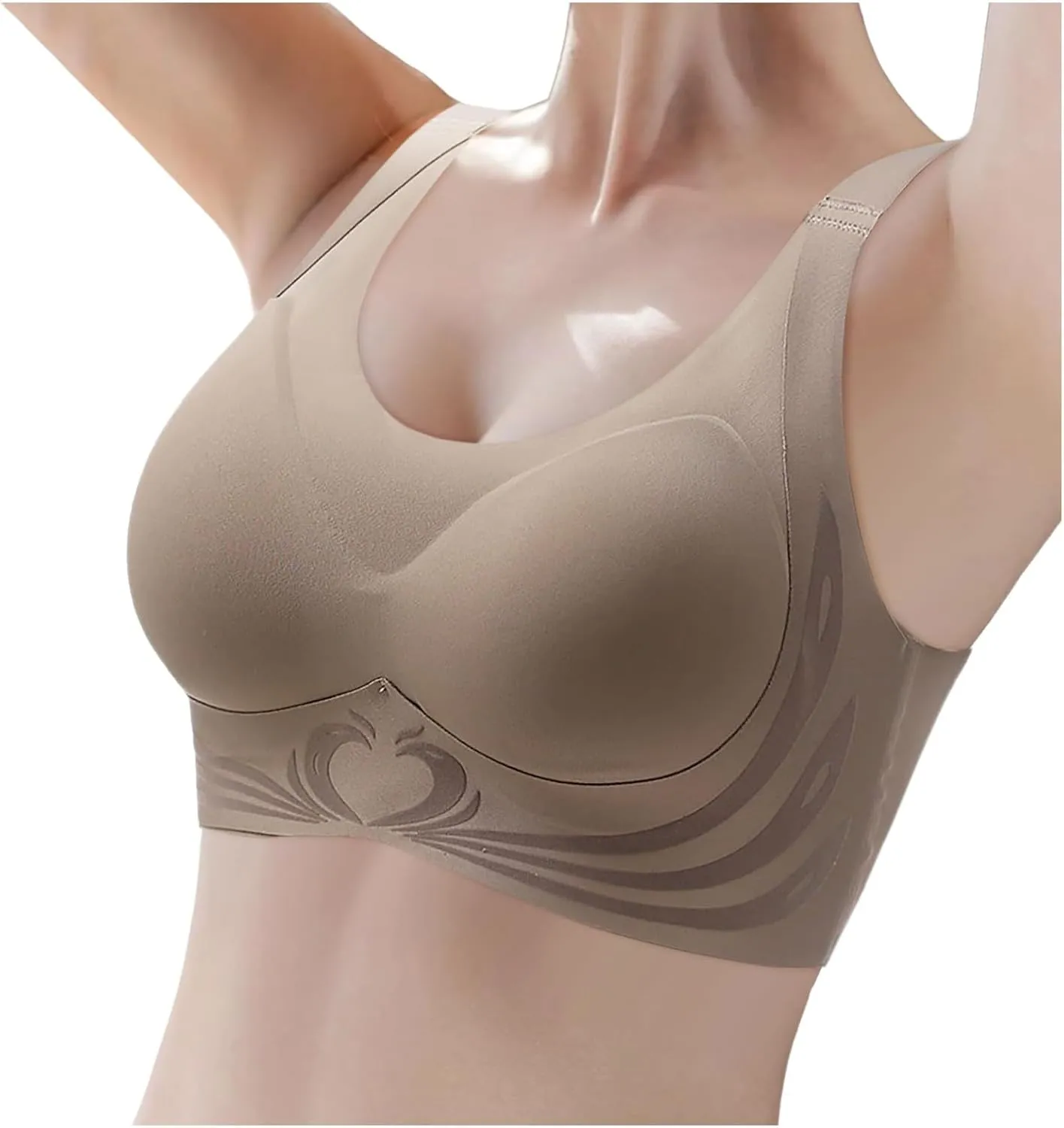Womens Wireless Push Up Bra Seamless Super Gather Bra Anti Sagging Breasts Pushup Lifting Support Bras for Older Women