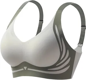 Womens Wireless Push Up Bra Seamless Super Gather Bra Anti Sagging Breasts Pushup Lifting Support Bras for Older Women
