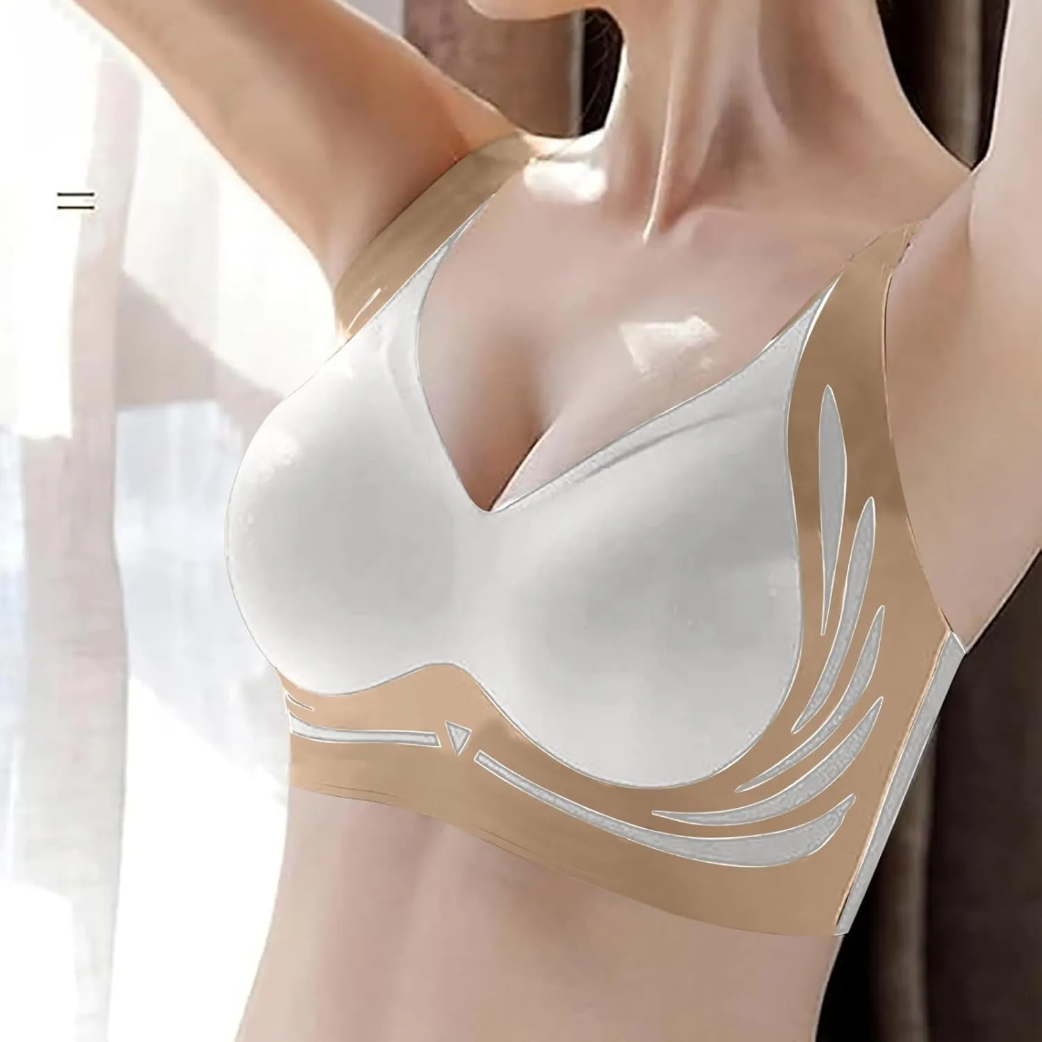 Womens Wireless Push Up Bra Seamless Super Gather Bra Anti Sagging Breasts Pushup Lifting Support Bras for Older Women