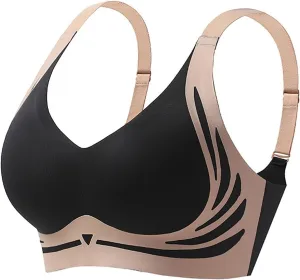 Womens Wireless Push Up Bra Seamless Super Gather Bra Anti Sagging Breasts Support Pushup Lifting Bras for Older Women