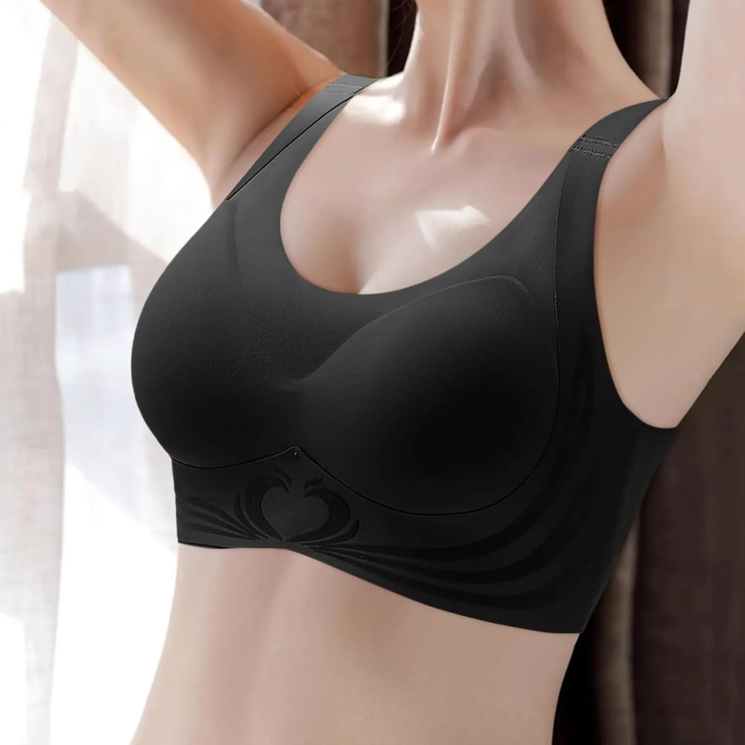 Womens Wireless Push Up Bra Seamless Super Gather Bra Anti Sagging Breasts Support Pushup Lifting Bras for Older Women