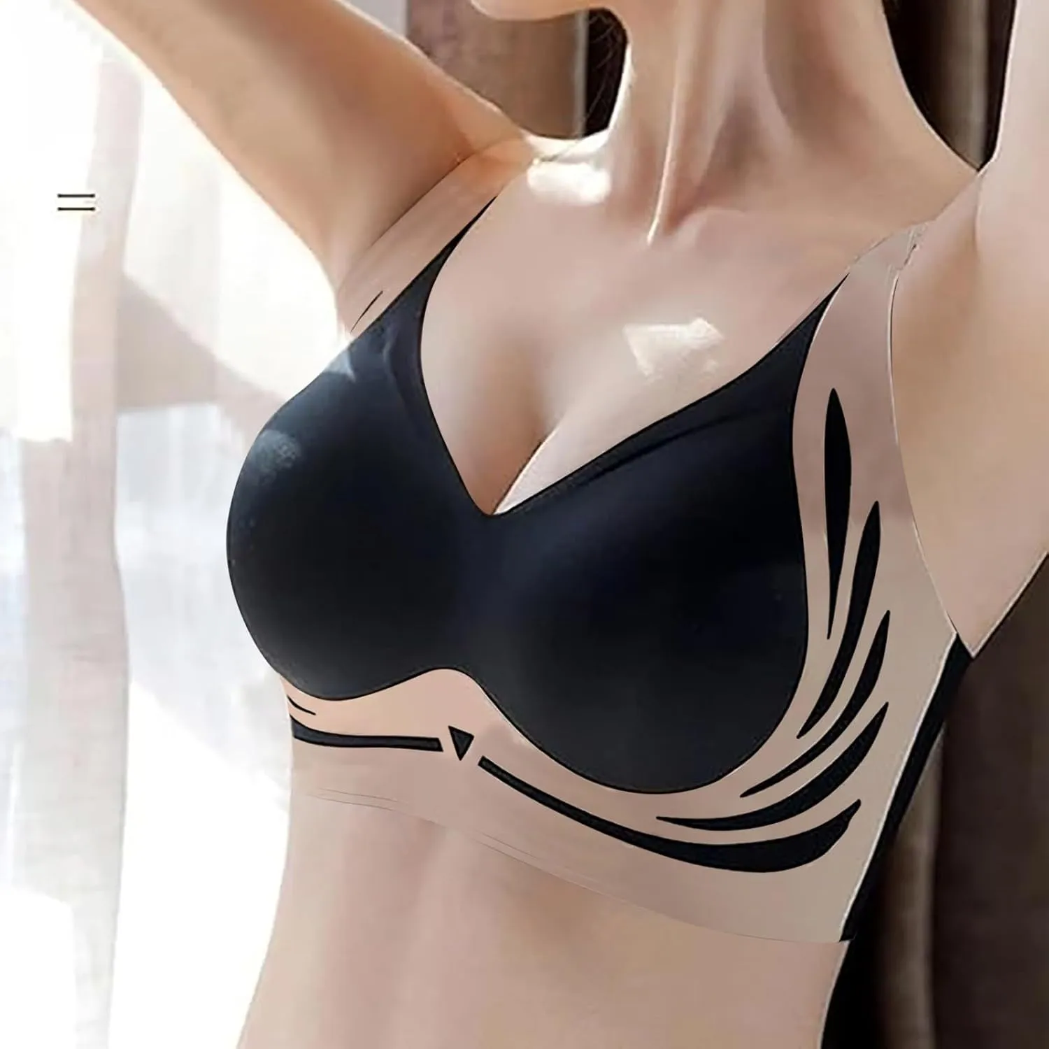 Womens Wireless Push Up Bra Seamless Super Gather Bra Anti Sagging Breasts Support Pushup Lifting Bras for Older Women