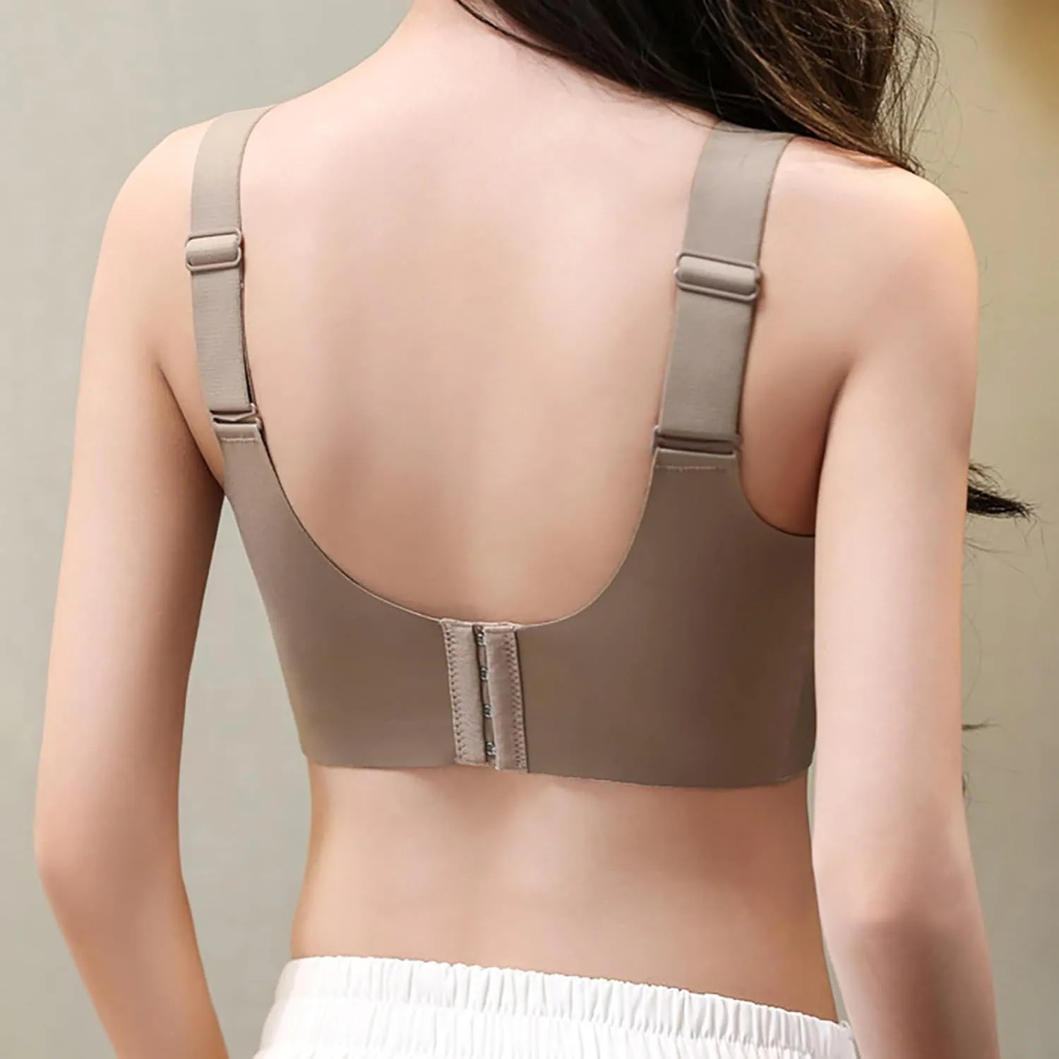 Womens Wireless Push Up Bra Seamless Super Gather Bra Anti Sagging Breasts Support Pushup Lifting Bras for Older Women