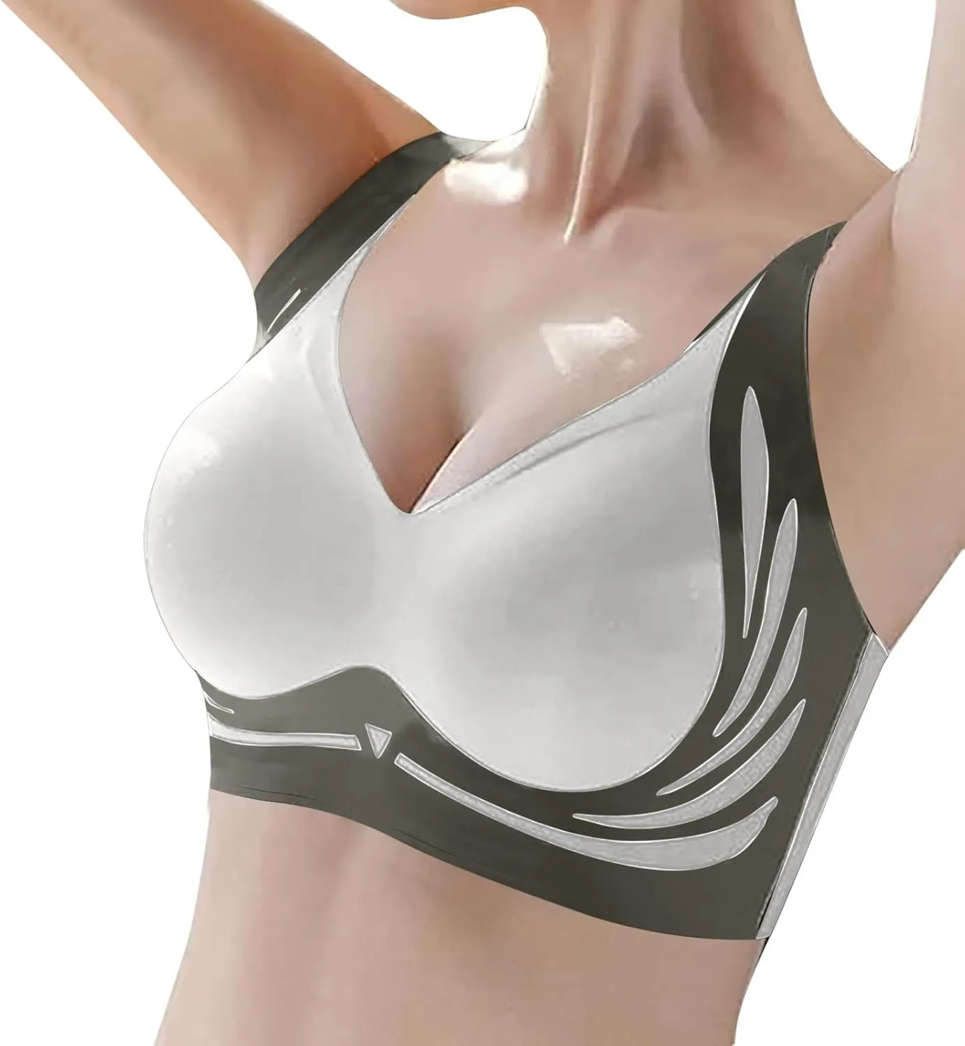 Womens Wireless Push Up Bra Seamless Super Gather Bra Anti Sagging Breasts Support Pushup Lifting Bras for Older Women