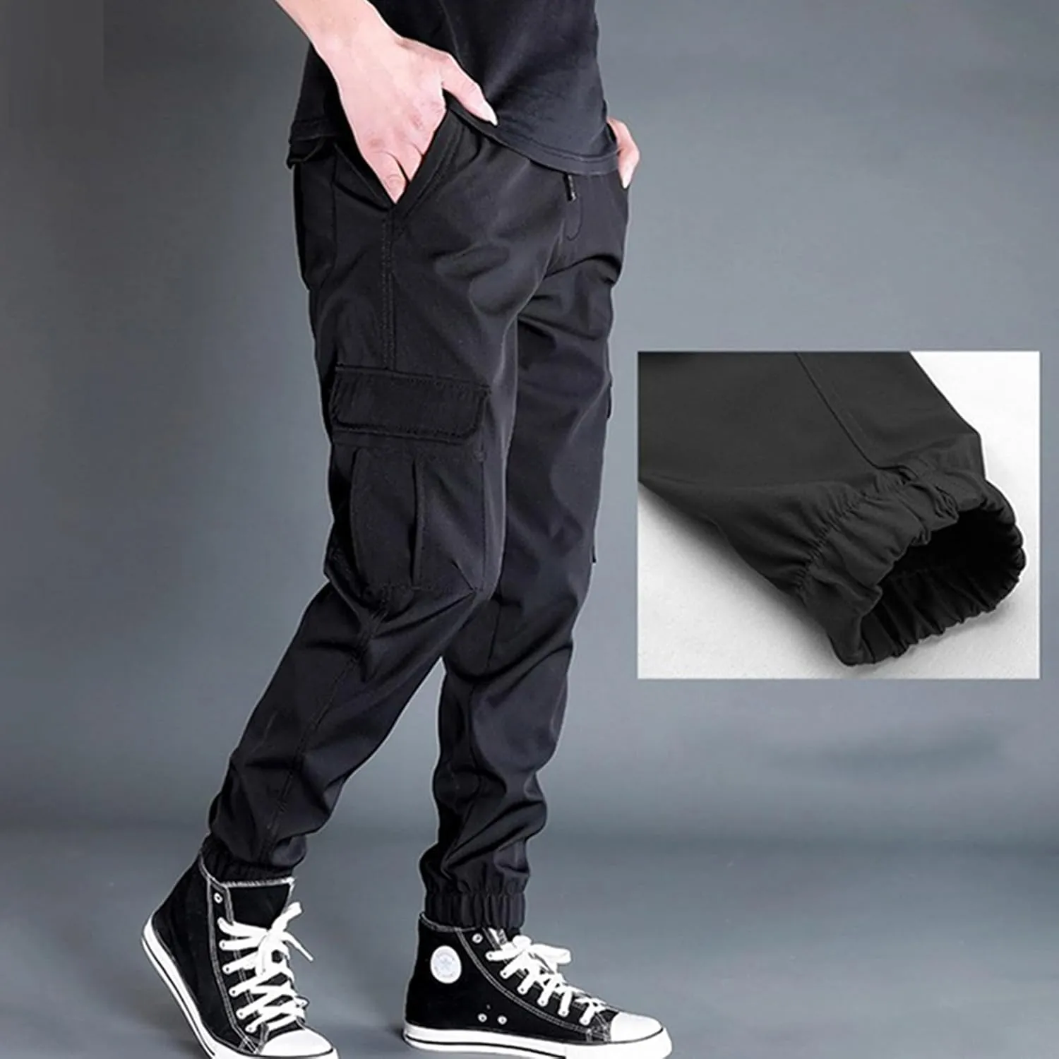 Work Pants for Men Bottom Military Breathable Joggers Work Training Relaxed Zipper Sport Construction Pants