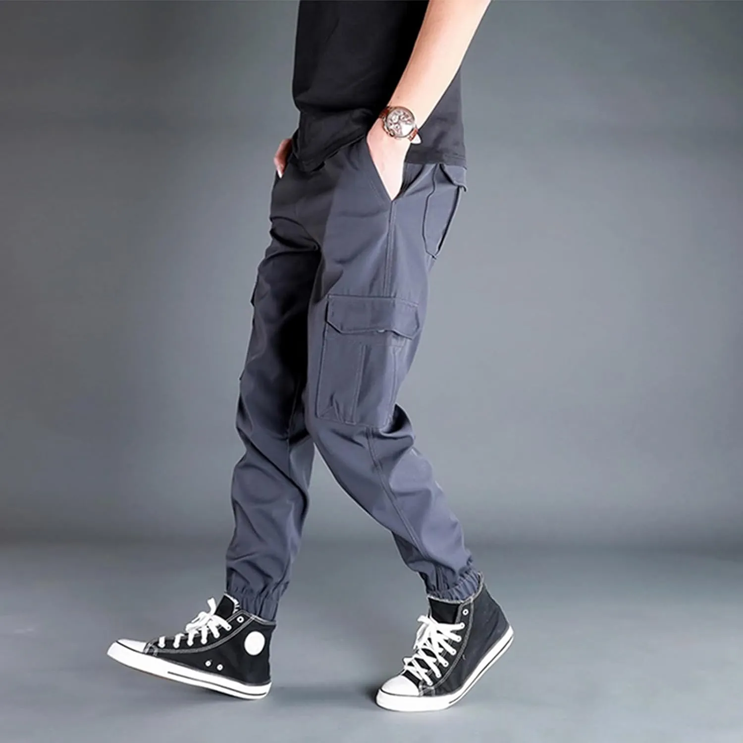 Work Pants for Men Bottom Military Breathable Joggers Work Training Relaxed Zipper Sport Construction Pants