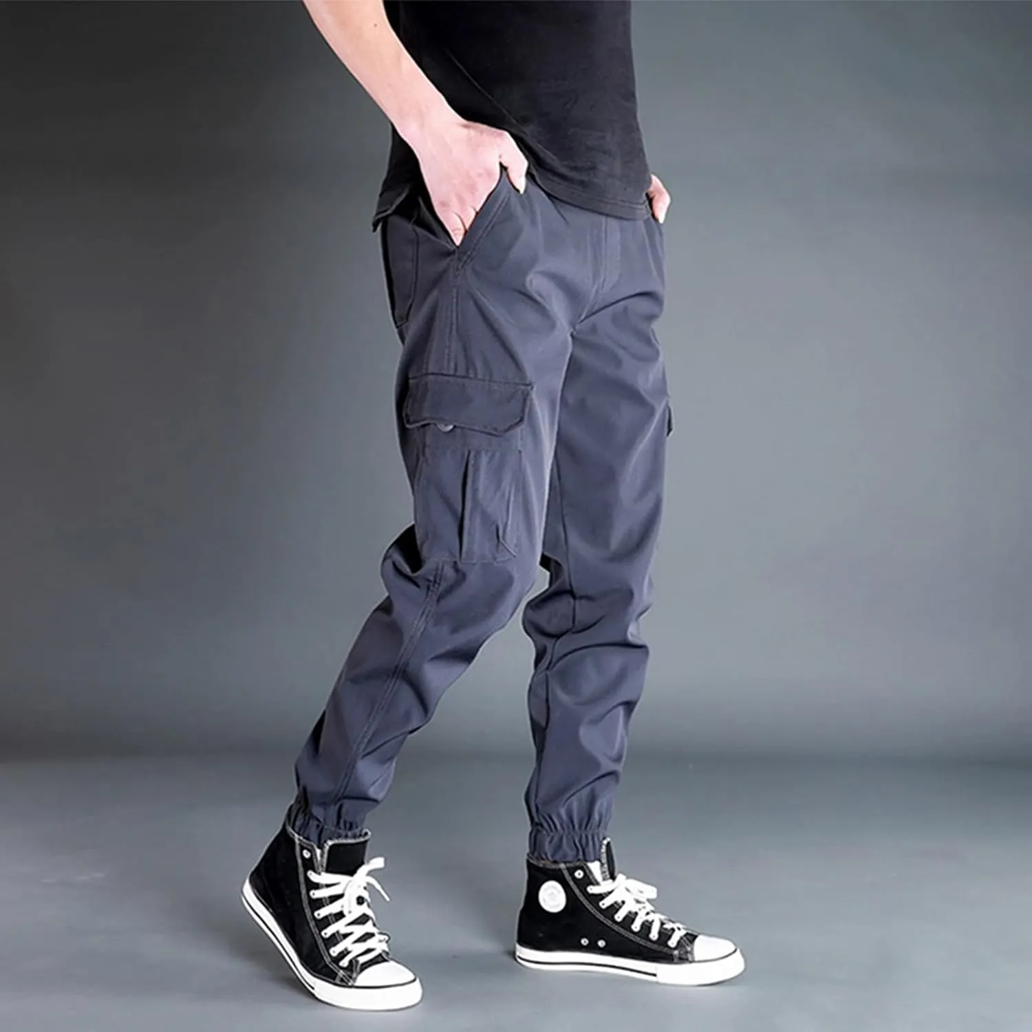 Work Pants for Men Bottom Military Breathable Joggers Work Training Relaxed Zipper Sport Construction Pants