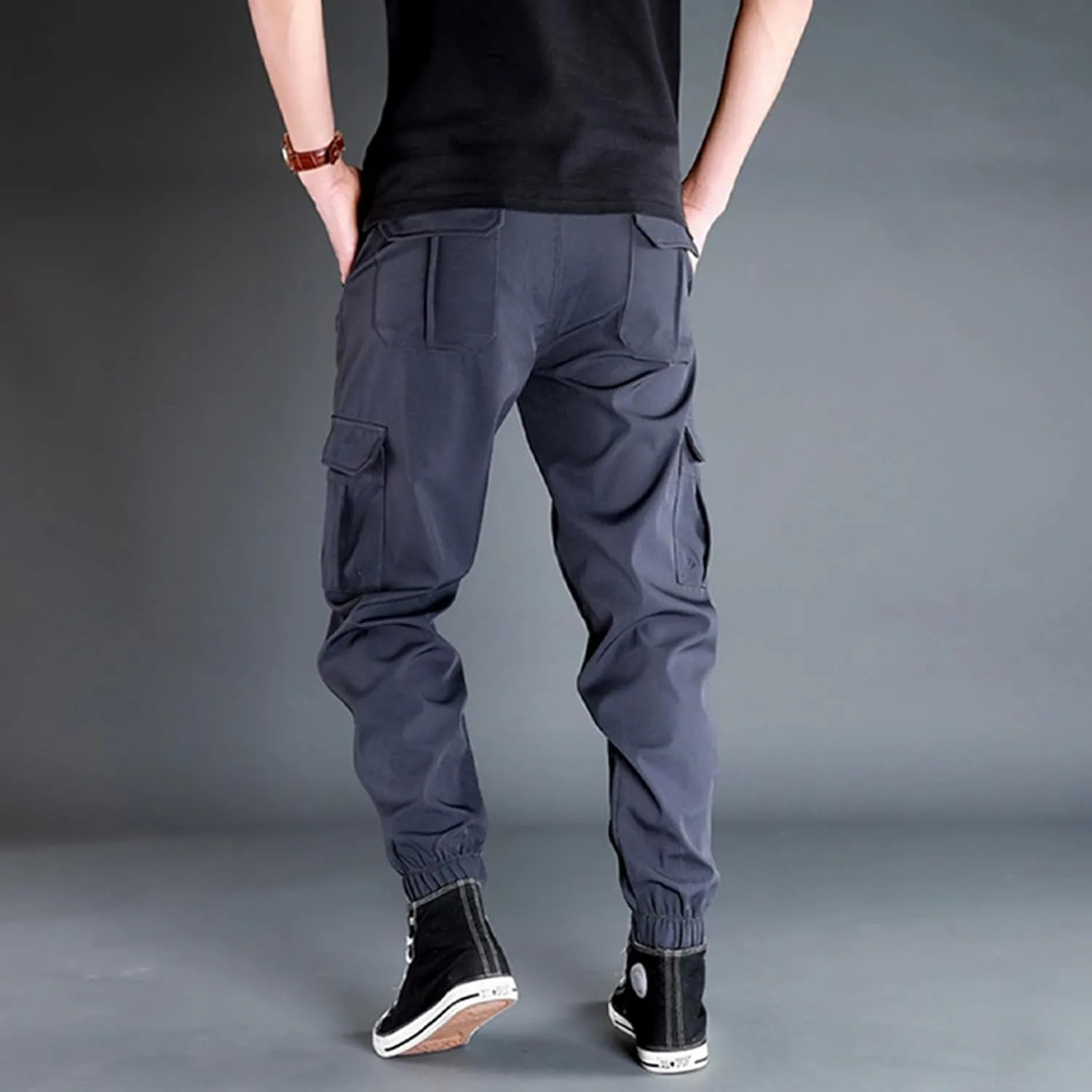 Work Pants for Men Bottom Military Breathable Joggers Work Training Relaxed Zipper Sport Construction Pants