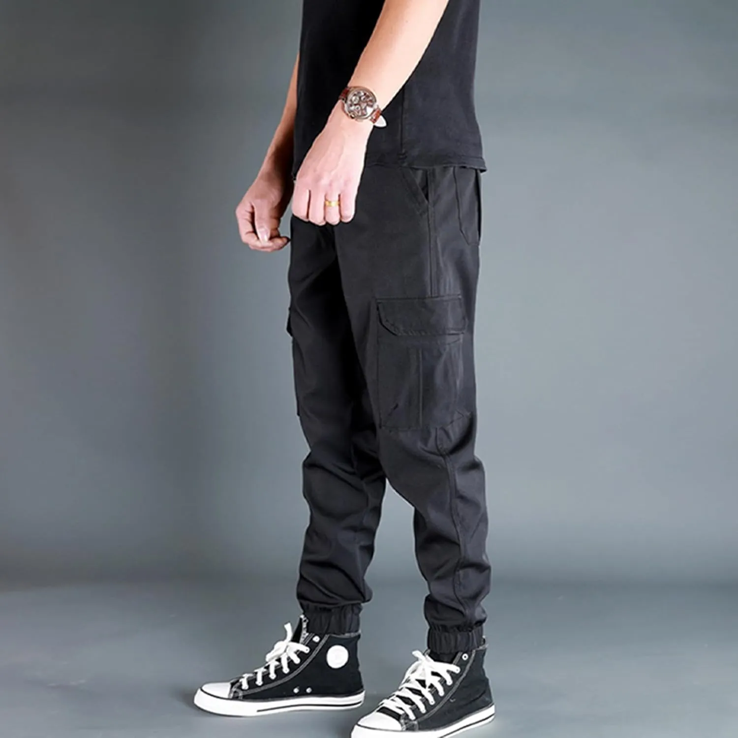 Work Pants for Men Bottom Military Breathable Joggers Work Training Relaxed Zipper Sport Construction Pants