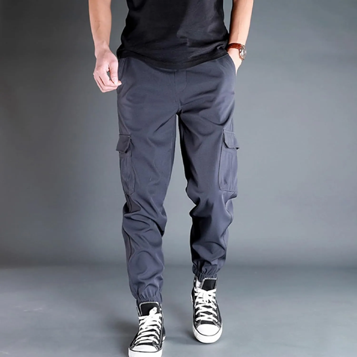 Work Pants for Men Bottom Military Breathable Joggers Work Training Relaxed Zipper Sport Construction Pants