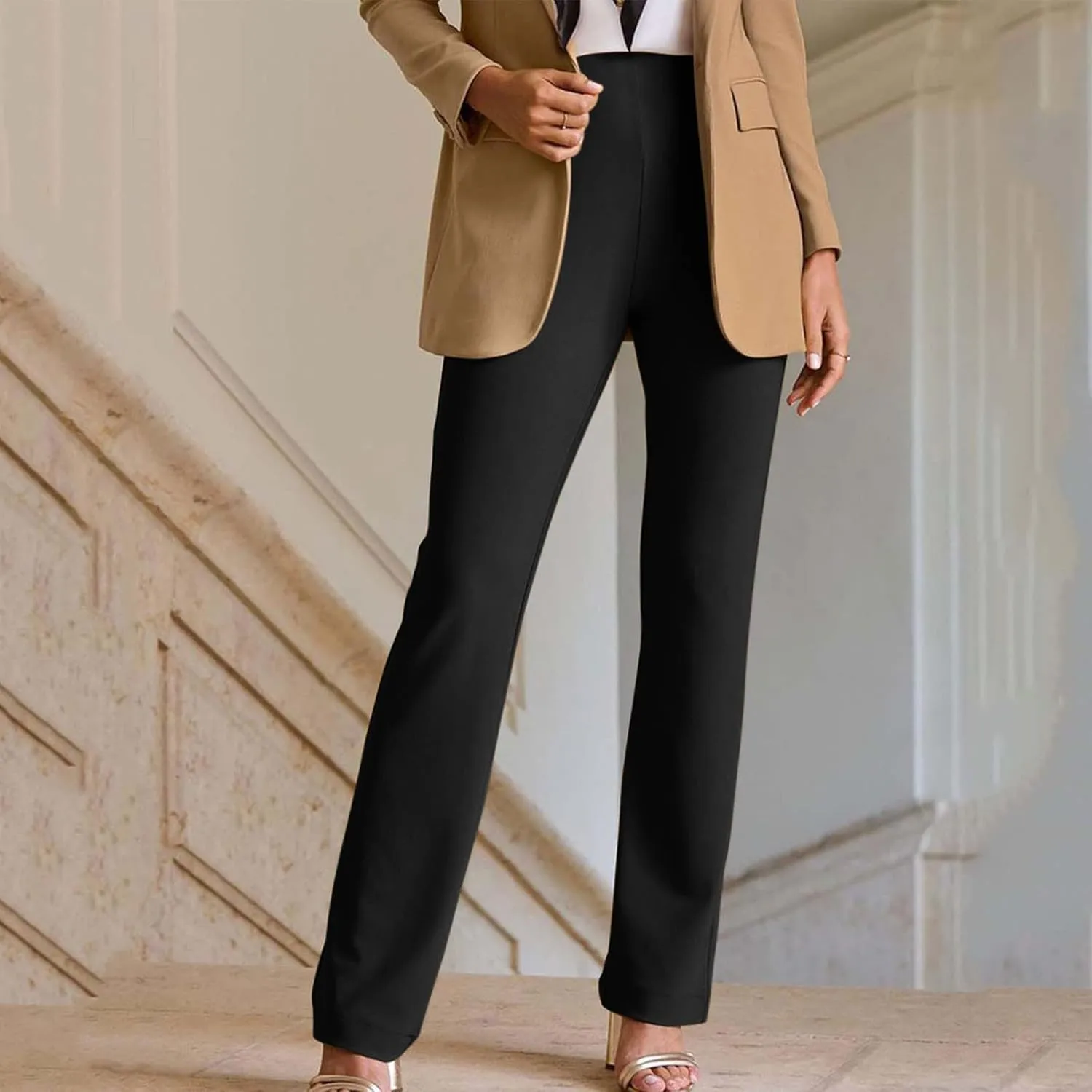 Work Pants for Women High Waist Dress Pant 2025 Business Outfits Soft Stretch Bootleg Yoga Pants Workout Slacks