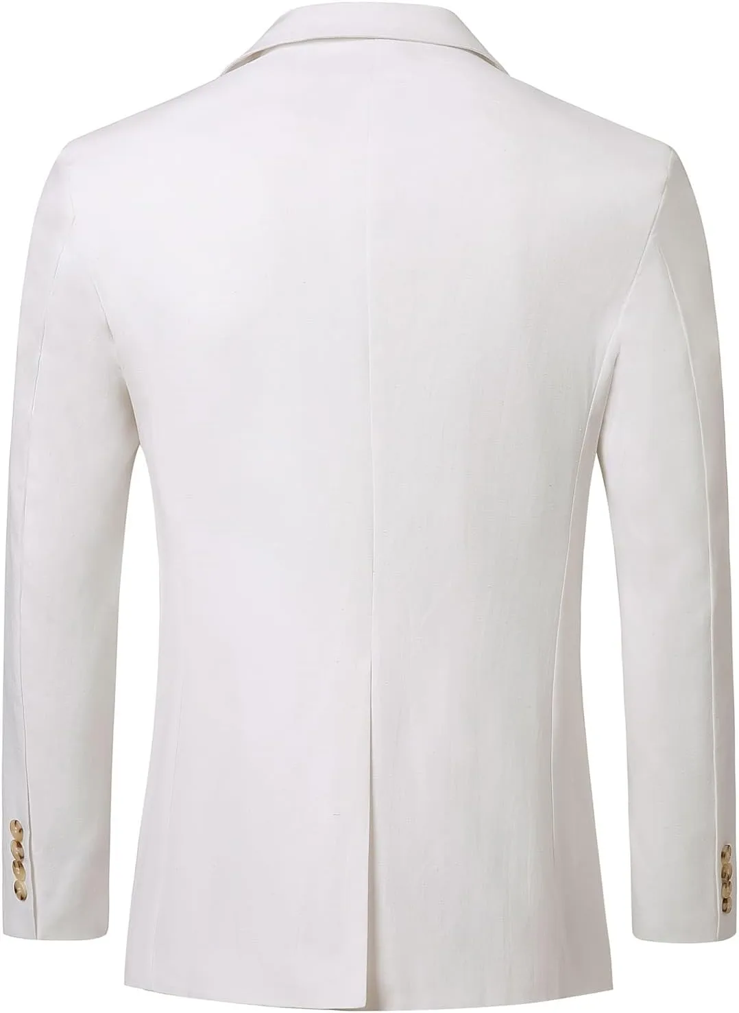 WZIKAI Men's Casual Linen Blazer Slim Fit Two Button Lightweight Suit Jacket