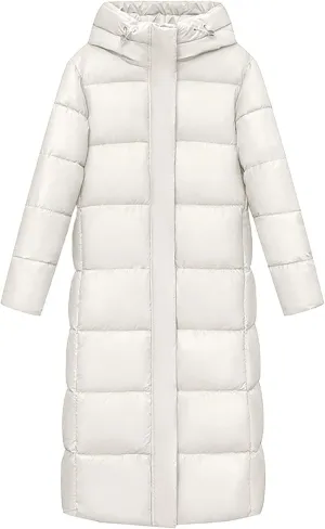XOWRTE Women's Waterproof Long Winter Coat Warm Puffer Jacket Thickened Down Parka Maxi Coat Long Puffer Jacket for Women