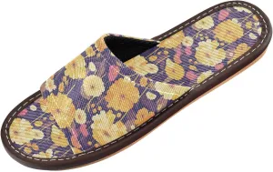 Yellow Flowers Dark Violet Men Women's Fashion Slippers Breathable Beach Sandals for Beach Bedroom Beach