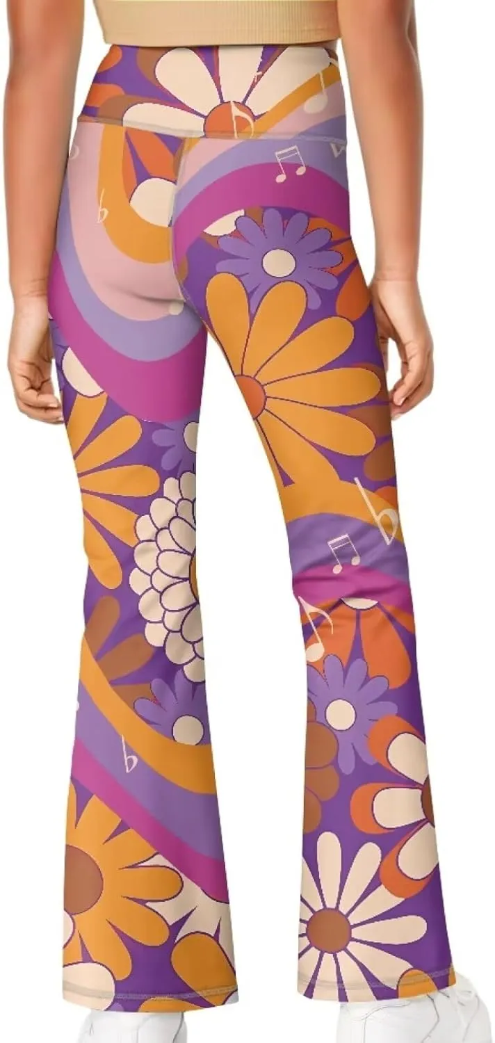 Yewattles Girl Bootcut Yoga Leggings Tummy Control High Waisted Leggings Flare Yoga Pants Soft Sweatpants 5-14 Years