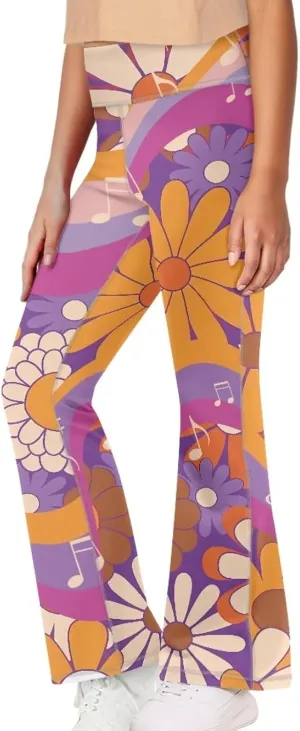 Yewattles Girl Bootcut Yoga Leggings Tummy Control High Waisted Leggings Flare Yoga Pants Soft Sweatpants 5-14 Years