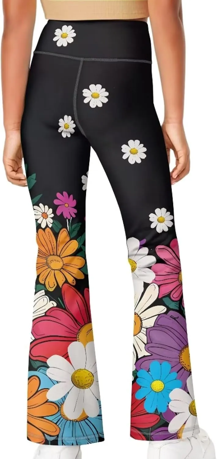 Yewattles Girl Bootcut Yoga Leggings Tummy Control High Waisted Leggings Flare Yoga Pants Soft Sweatpants 5-14 Years