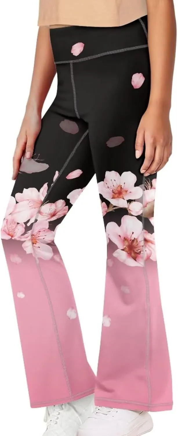 Yewattles Girl Bootcut Yoga Leggings Tummy Control High Waisted Leggings Flare Yoga Pants Soft Sweatpants 5-14 Years