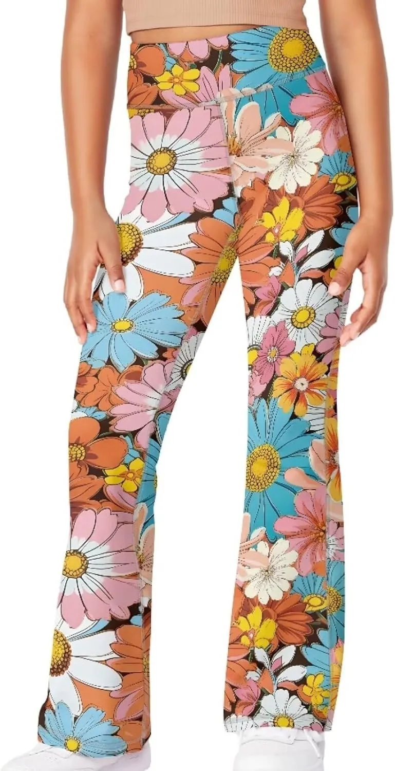 Yewattles Girl Bootcut Yoga Leggings Tummy Control High Waisted Leggings Flare Yoga Pants Soft Sweatpants 5-14 Years