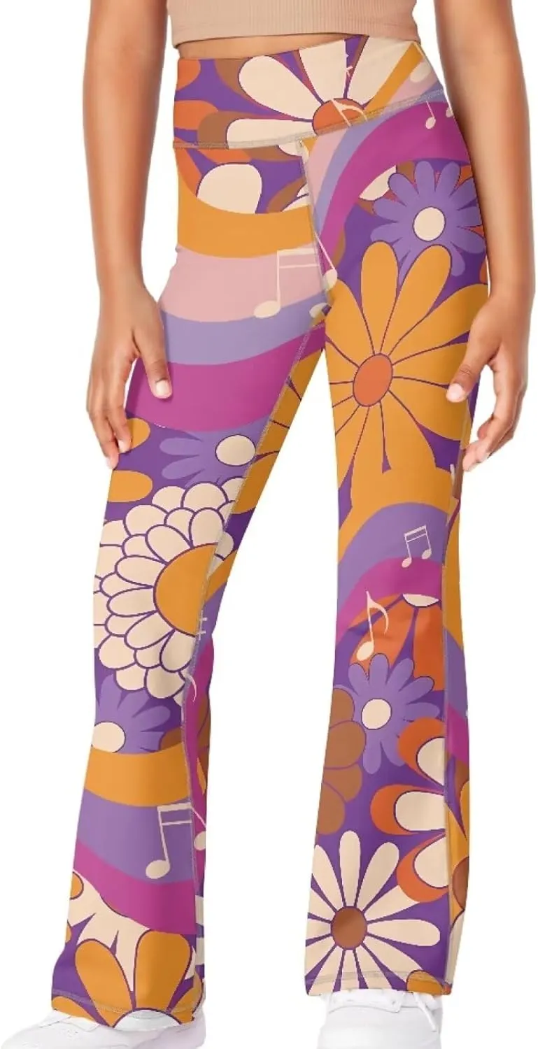 Yewattles Girl Bootcut Yoga Leggings Tummy Control High Waisted Leggings Flare Yoga Pants Soft Sweatpants 5-14 Years