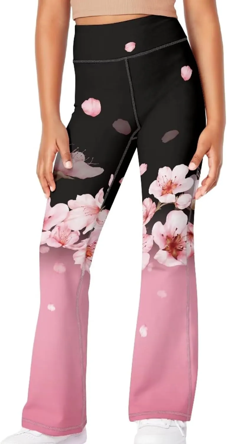 Yewattles Girl Bootcut Yoga Leggings Tummy Control High Waisted Leggings Flare Yoga Pants Soft Sweatpants 5-14 Years