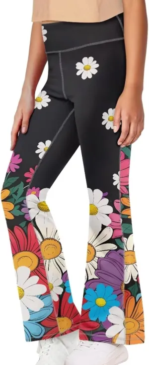 Yewattles Girl Bootcut Yoga Leggings Tummy Control High Waisted Leggings Flare Yoga Pants Soft Sweatpants 5-14 Years