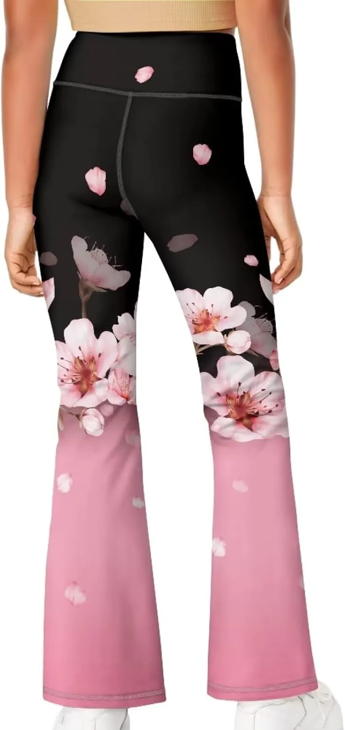 Yewattles Girl Bootcut Yoga Leggings Tummy Control High Waisted Leggings Flare Yoga Pants Soft Sweatpants 5-14 Years