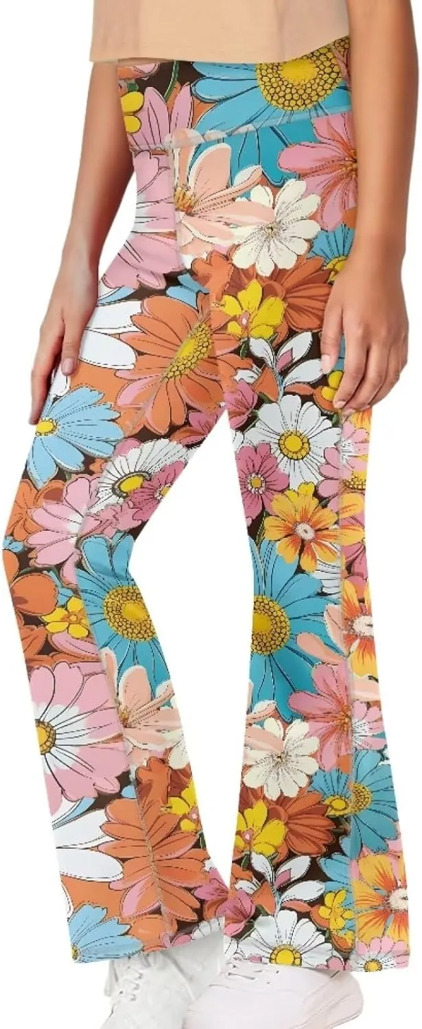 Yewattles Girl Bootcut Yoga Leggings Tummy Control High Waisted Leggings Flare Yoga Pants Soft Sweatpants 5-14 Years