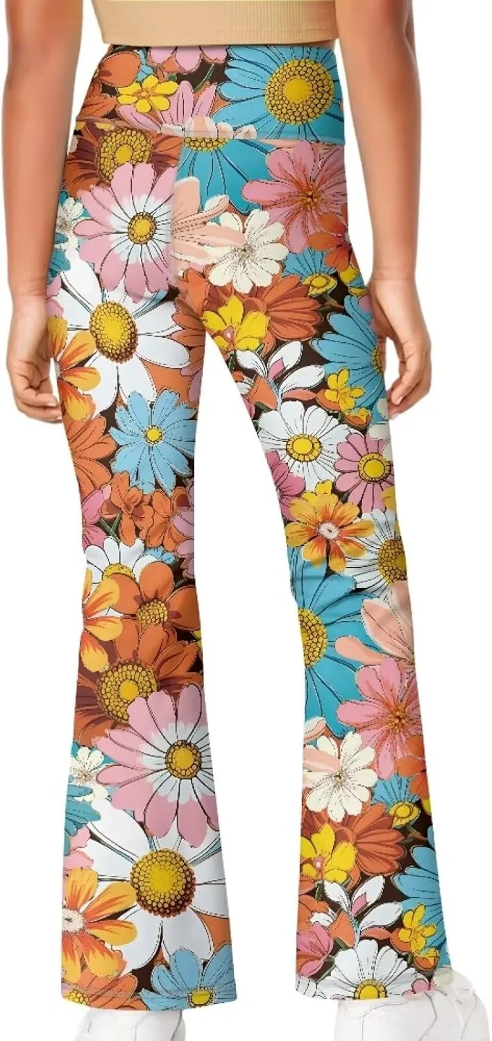 Yewattles Girl Bootcut Yoga Leggings Tummy Control High Waisted Leggings Flare Yoga Pants Soft Sweatpants 5-14 Years